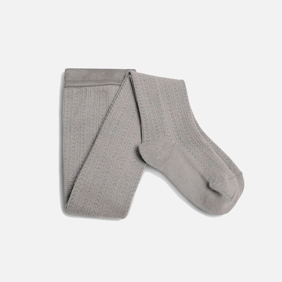 Collegien Babies & Kids Wool Pointelle Tights - Grey Baby Wool