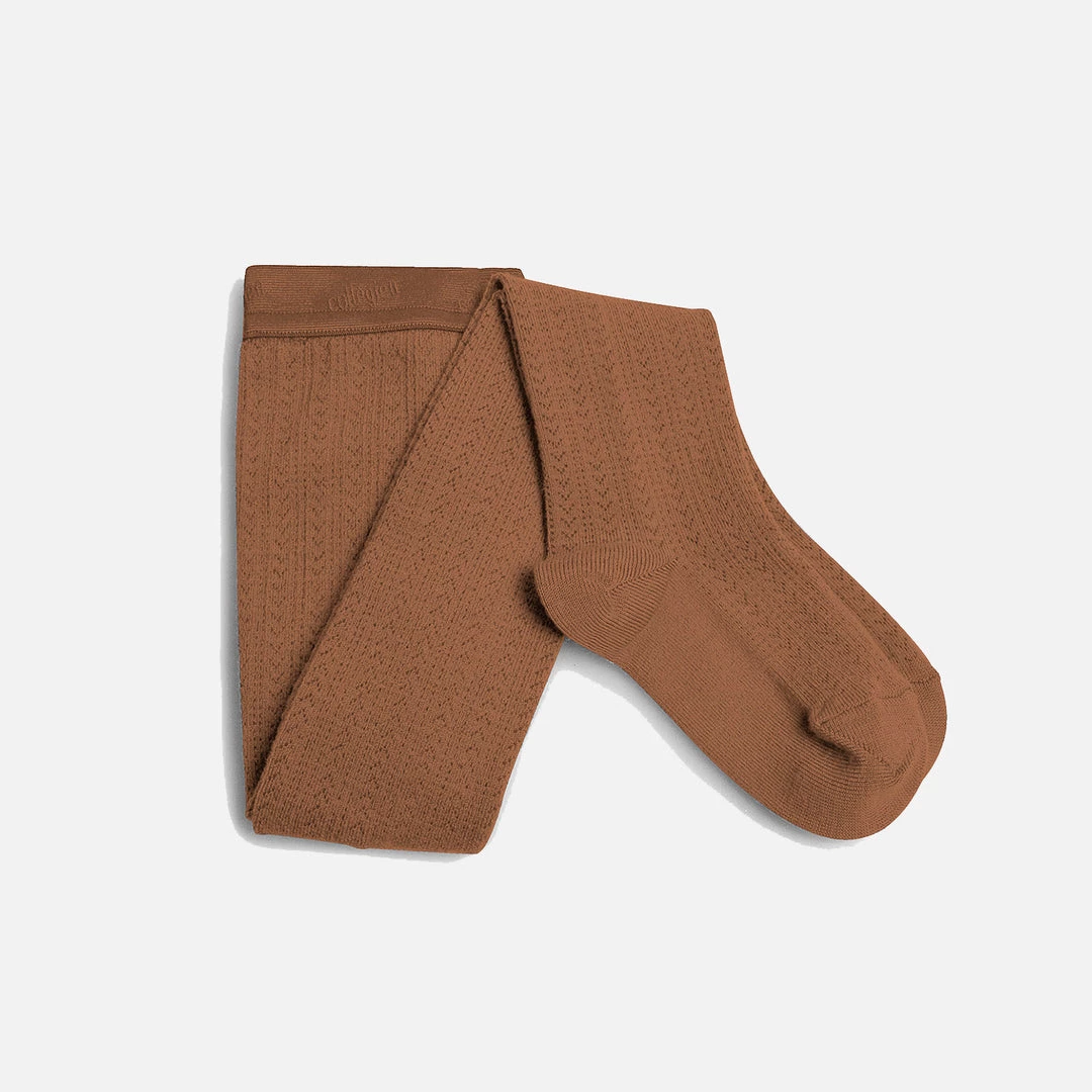 Collegien Baby Wool Babies & Kids Wool Pointelle Tights - Caramel