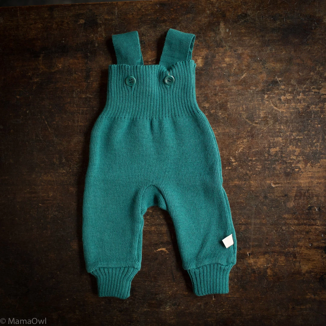 Disana Baby Wool Organic Merino Wool Baby Dungarees - Pacific 3 Disana Baby Wool Organic Merino Wool Baby Dungarees - Pacific