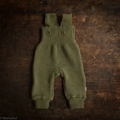 Disana Organic Merino Wool Baby Dungarees - Olive