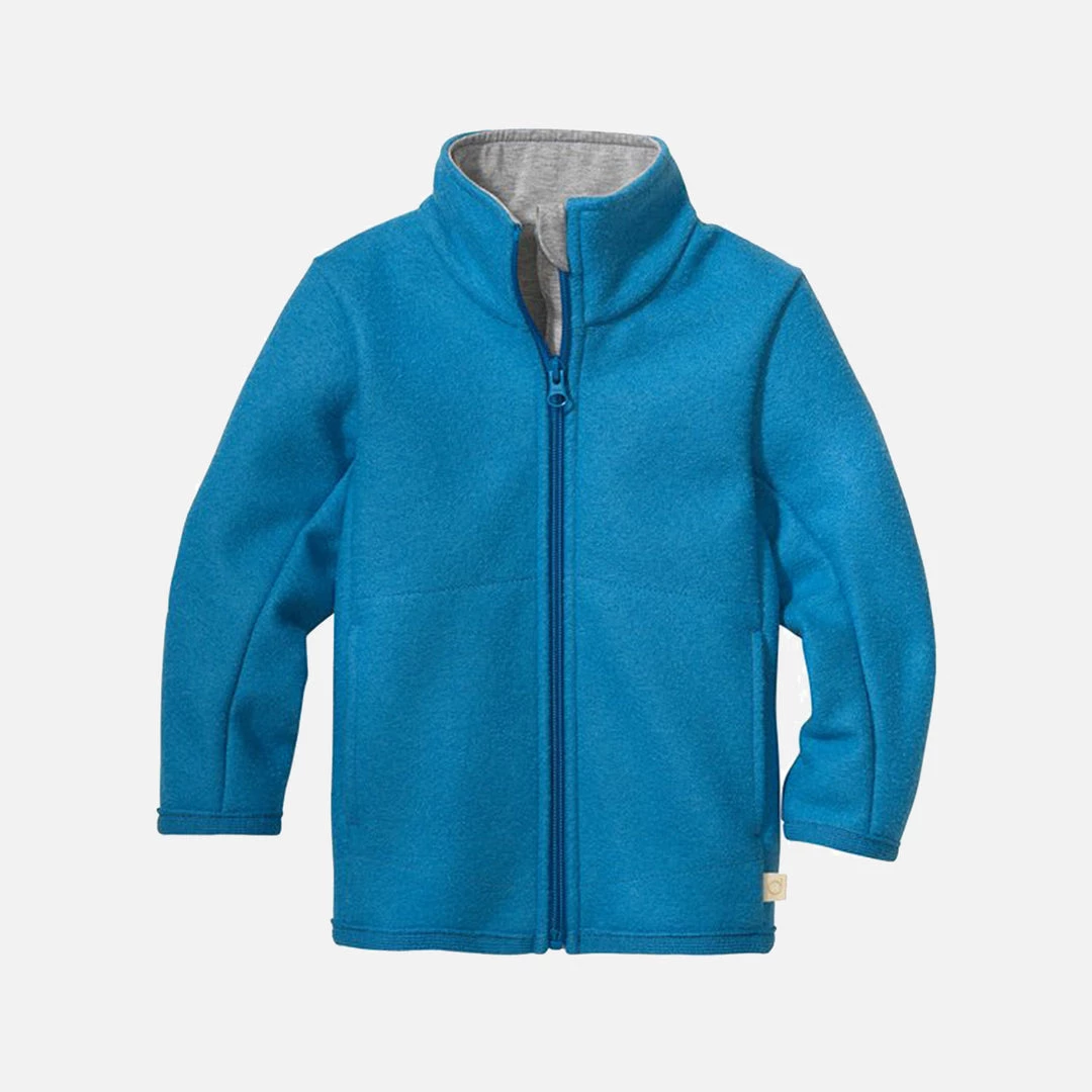 Disana Organic Light Weight Boiled Merino Wool Zip Jacket - Blue Jay 4 Disana Organic Light Weight Boiled Merino Wool Zip Jacket - Blue Jay