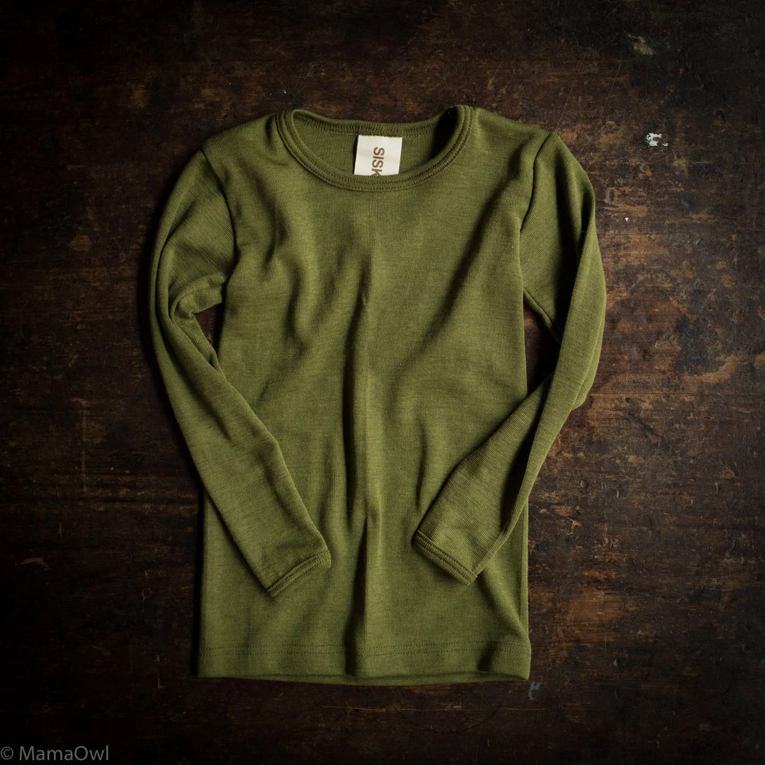 SISKIN By Engel Exclusive Organic Merino Wool & Silk LS Top - Moss Baby Wool 3 SISKIN By Engel Exclusive Organic Merino Wool & Silk LS Top - Moss Baby Wool