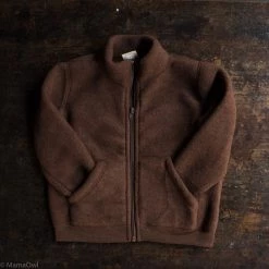 SISKIN By Engel Kids Wool Exclusive 100% Organic Merino Wool Fleece Zip Jacket - Squirrel