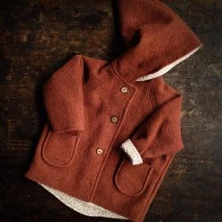 Kleine Schobbejak Exclusive Autumn Wool Pixie Hooded Jacket - Terracotta Baby Wool
