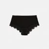 JOHA Women's Wool/Silk Rib Lace Hipsters - Black