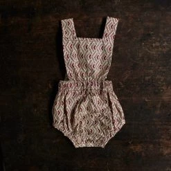 Kamso Baby Wax Cotton Anwuli Romper - Plum Fawn Cotton & Linen
