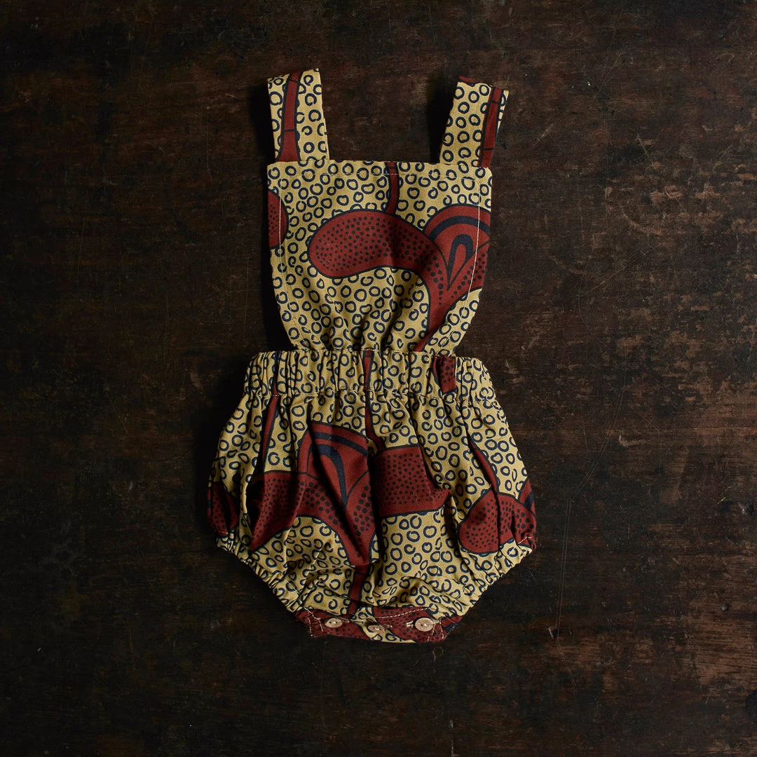 Kamso Exclusive Baby Wax Cotton Anwuli Romper - Hazel Sprout Cotton & Linen 4 Kamso Exclusive Baby Wax Cotton Anwuli Romper - Hazel Sprout Cotton & Linen