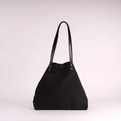 Kate Sheridan Waxed Cotton Midi Tote - Black
