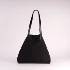 Kate Sheridan Waxed Cotton Midi Tote - Black