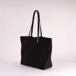 Kate Sheridan Waxed Cotton Midi Tote - Black