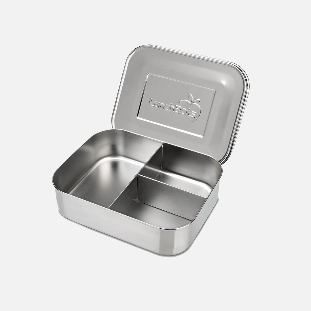 LunchBots Stainless Steel Medium Trio Bento Lunch Box 4 LunchBots Stainless Steel Medium Trio Bento Lunch Box