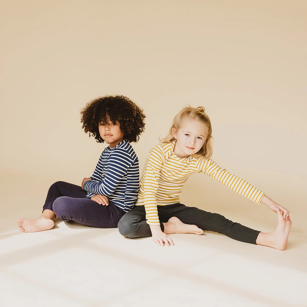 Mabo Organic Cotton LS Tee - Blue/Natural Stripe