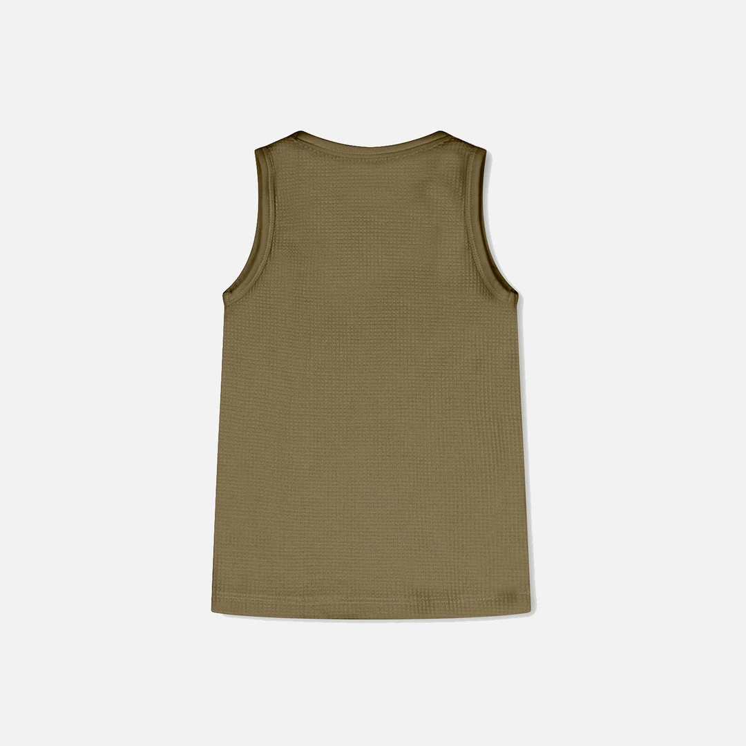 Matona Organic Cotton Waffle Tank Top - Olive 5 Matona Organic Cotton Waffle Tank Top - Olive