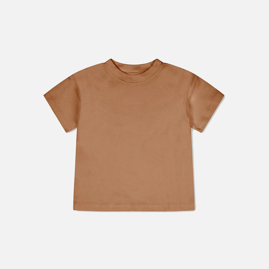 Matona SALE Organic Cotton Waffle Tee - Terracotta 4 Matona SALE Organic Cotton Waffle Tee - Terracotta