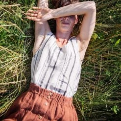 Matona Women's Linen Elsa Skirt - Sienna 16 Matona Women's Linen Elsa Skirt - Sienna