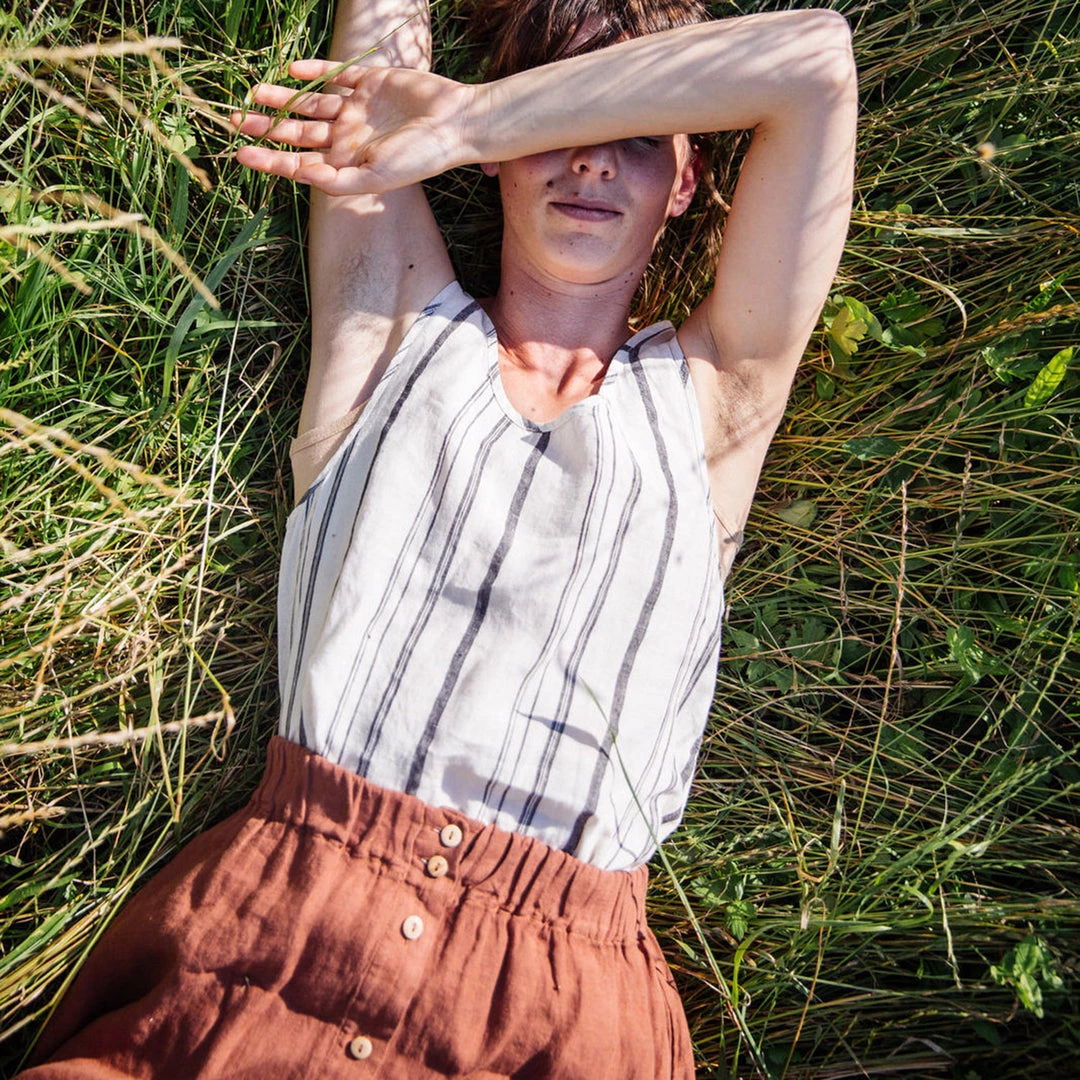 Matona Women's Linen Elsa Skirt - Sienna 7 Matona Women's Linen Elsa Skirt - Sienna