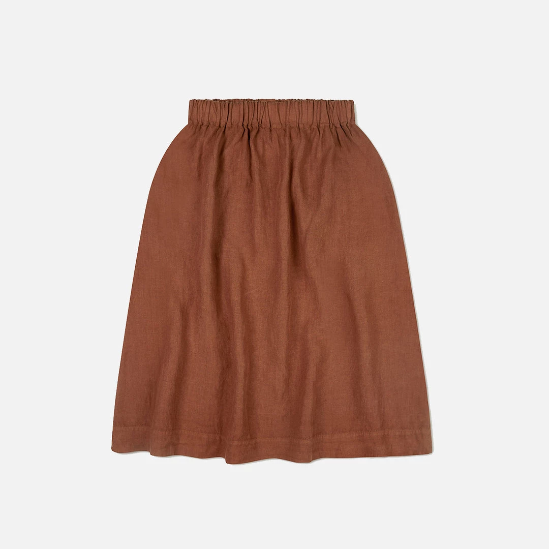 Matona Women's Linen Elsa Skirt - Sienna 6 Matona Women's Linen Elsa Skirt - Sienna