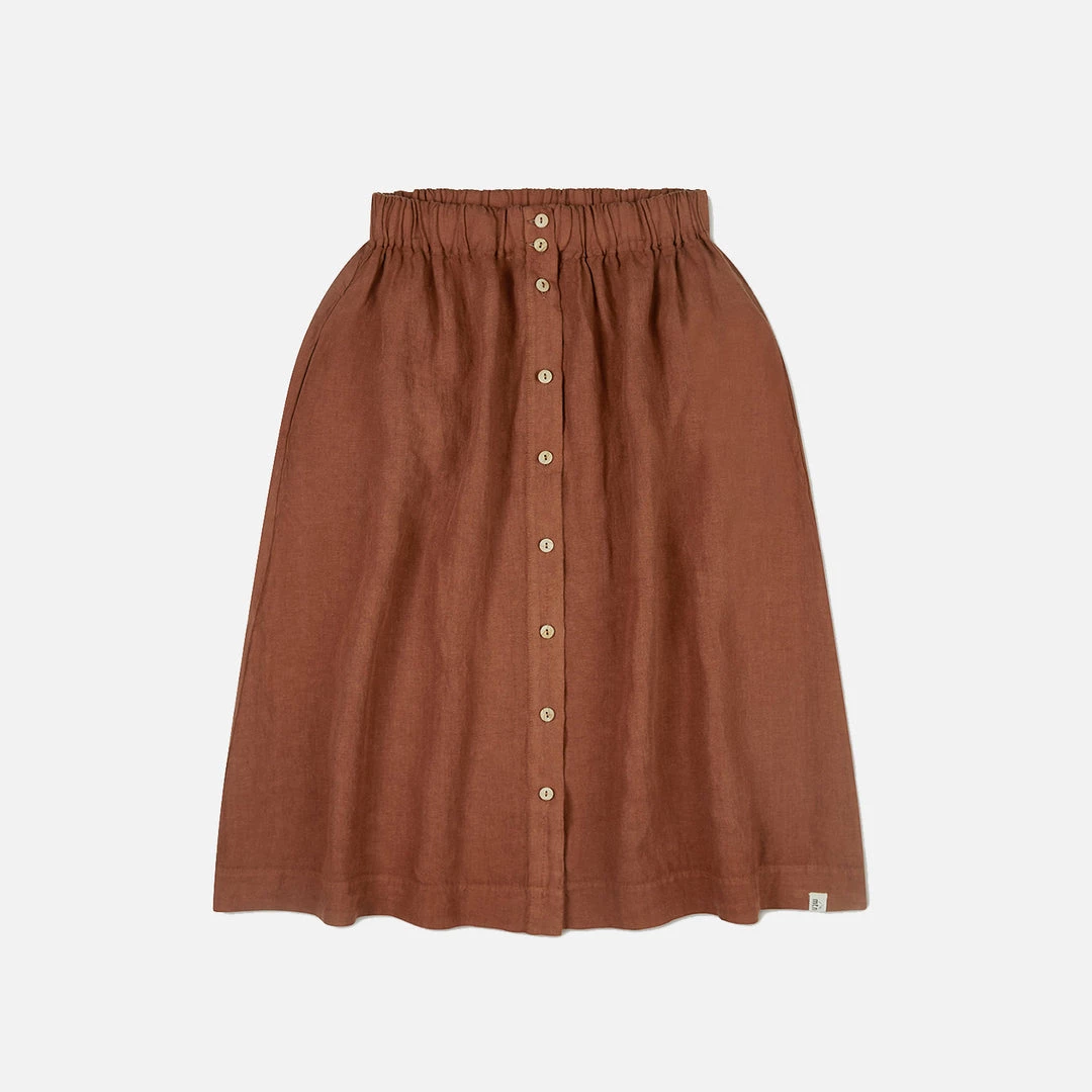 Matona Women's Linen Elsa Skirt - Sienna 4 Matona Women's Linen Elsa Skirt - Sienna