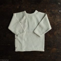 Reiff Organic Merino Wool/Silk Terry Wrap Cardigan - Natural Tops & Sweaters