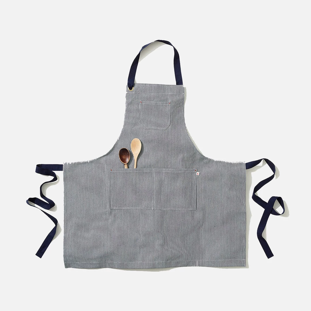 Monty & Co Adults Adult's Cotton Maker Apron - Indigo Stripe 5 Monty & Co Adults Adult's Cotton Maker Apron - Indigo Stripe