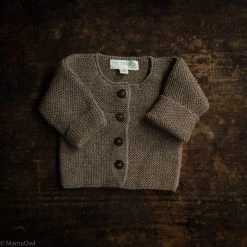 My Alpaca Hand Knit Baby Alpaca Cardigan - Brown