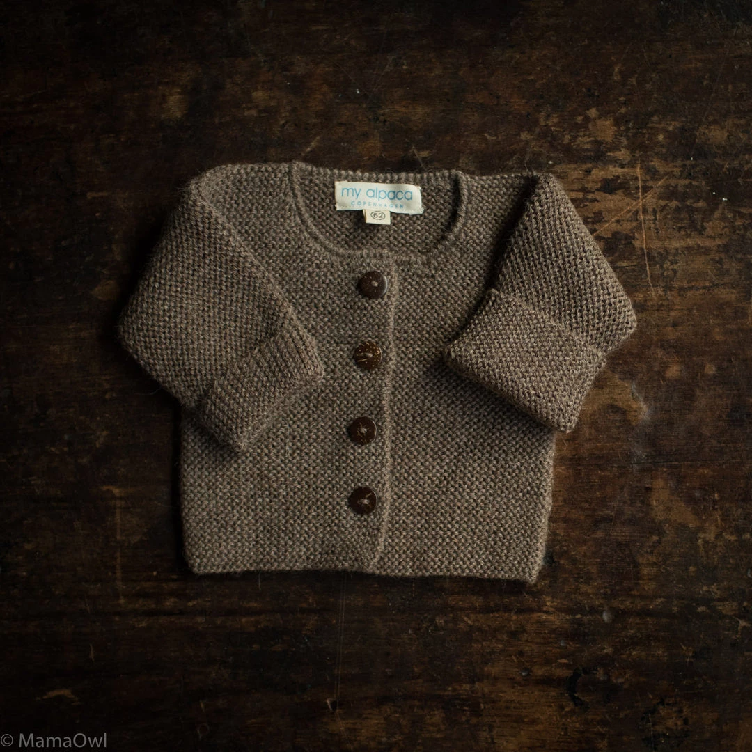 My Alpaca Hand Knit Baby Alpaca Cardigan - Brown 3 My Alpaca Hand Knit Baby Alpaca Cardigan - Brown