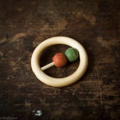 Wooden Toys Baby Gifts Hand Crafted Wooden Ring Rattle