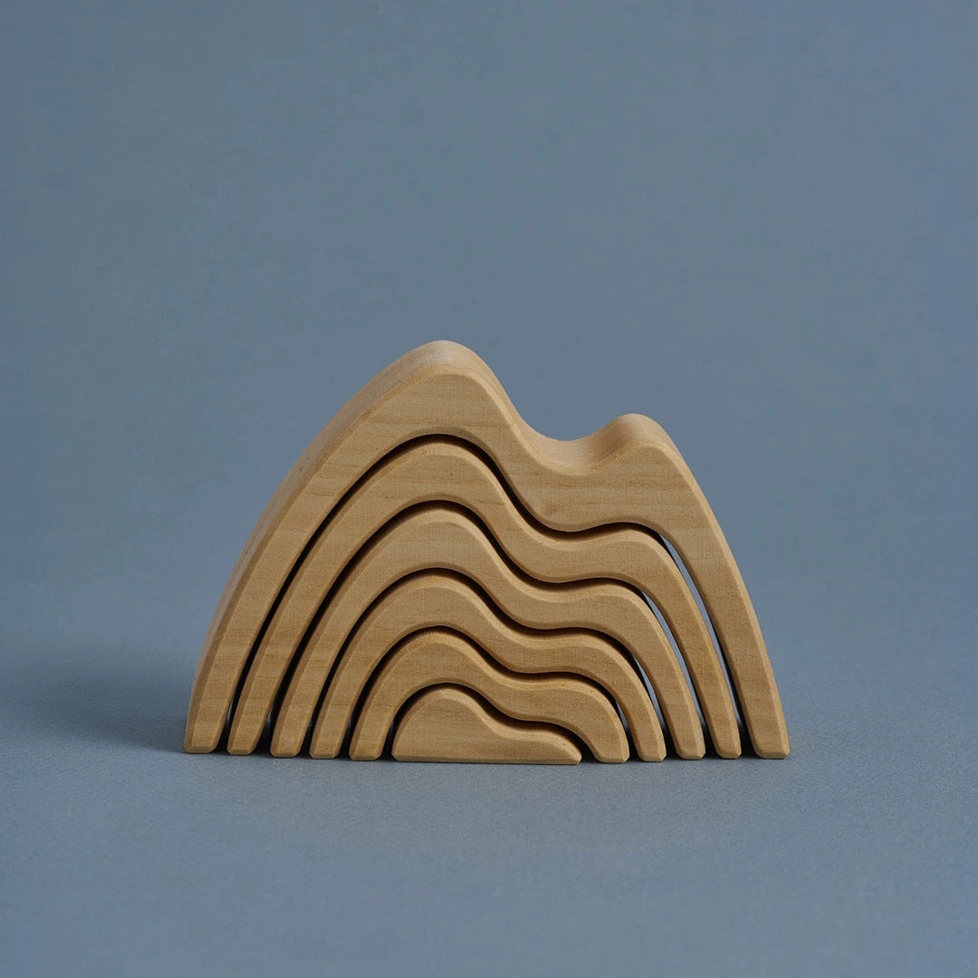 Raduga Grëz Handmade Wooden Mountains Arch Stacker - Natural 3 Raduga Grëz Handmade Wooden Mountains Arch Stacker - Natural