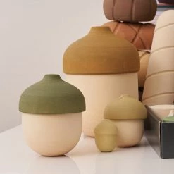 Raduga Grëz Toys Handmade Wooden Matryoshka Acorns - Set Of 4