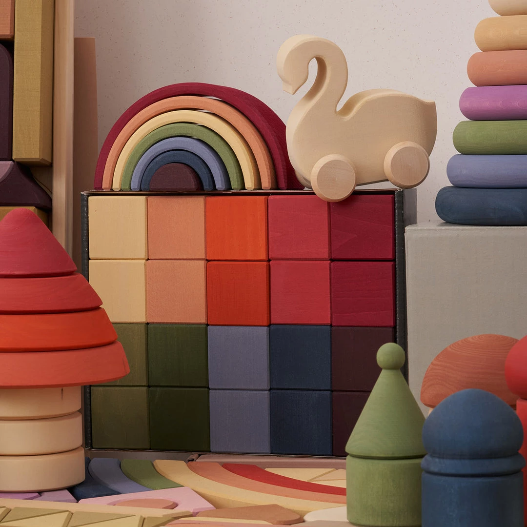 Raduga Grëz Handmade Wooden 20 Piece Cube Set - Earth II Toys