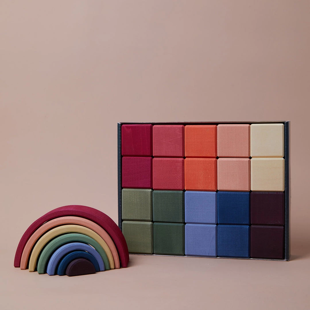 Raduga Grëz Handmade Wooden 20 Piece Cube Set - Earth II Toys