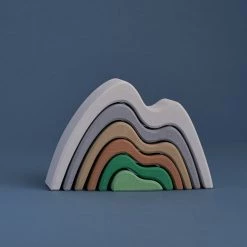 Raduga Grëz Toys Handmade Wooden Mountains Arch Stacker