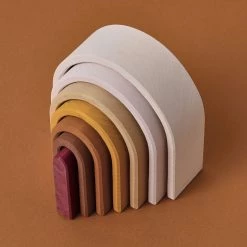 Raduga Grëz Handmade Wooden Oval Rainbow Stacker Toys