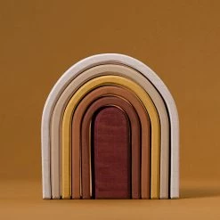 Raduga Grëz Handmade Wooden Oval Rainbow Stacker Toys