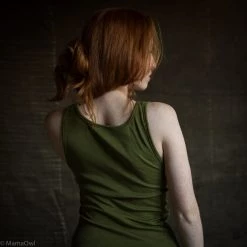 SISKIN By Engel Exclusive Women's Organic Merino Wool & Silk Sleeveless Top - Moss