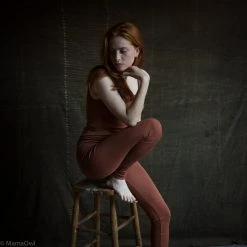 SISKIN By Engel Exclusive Women's Organic Merino Wool & Silk Leggings - Deep Rust