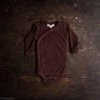 SISKIN Merino Wool/Silk Pointelle Wrap Body - Chestnut
