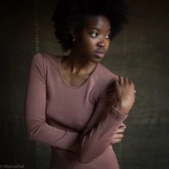 SISKIN By Engel Exclusive Women's Organic Merino Wool & Silk LS Top - Cedarwood