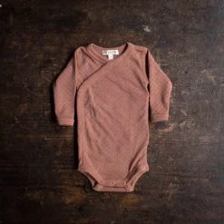 SISKIN Merino Wool/Silk Pointelle Wrap Body - Rosewood