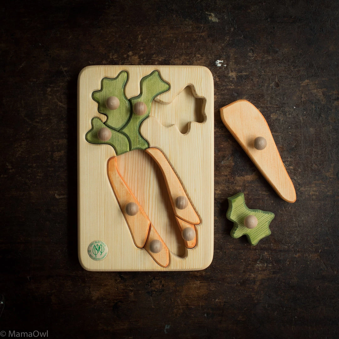 Wooden Toys Wooden Puzzle - Carrot 4 Wooden Toys Wooden Puzzle - Carrot