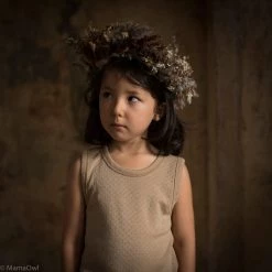 SISKIN Kids Wool Merino Wool/Silk Pointelle Vest - Caramel