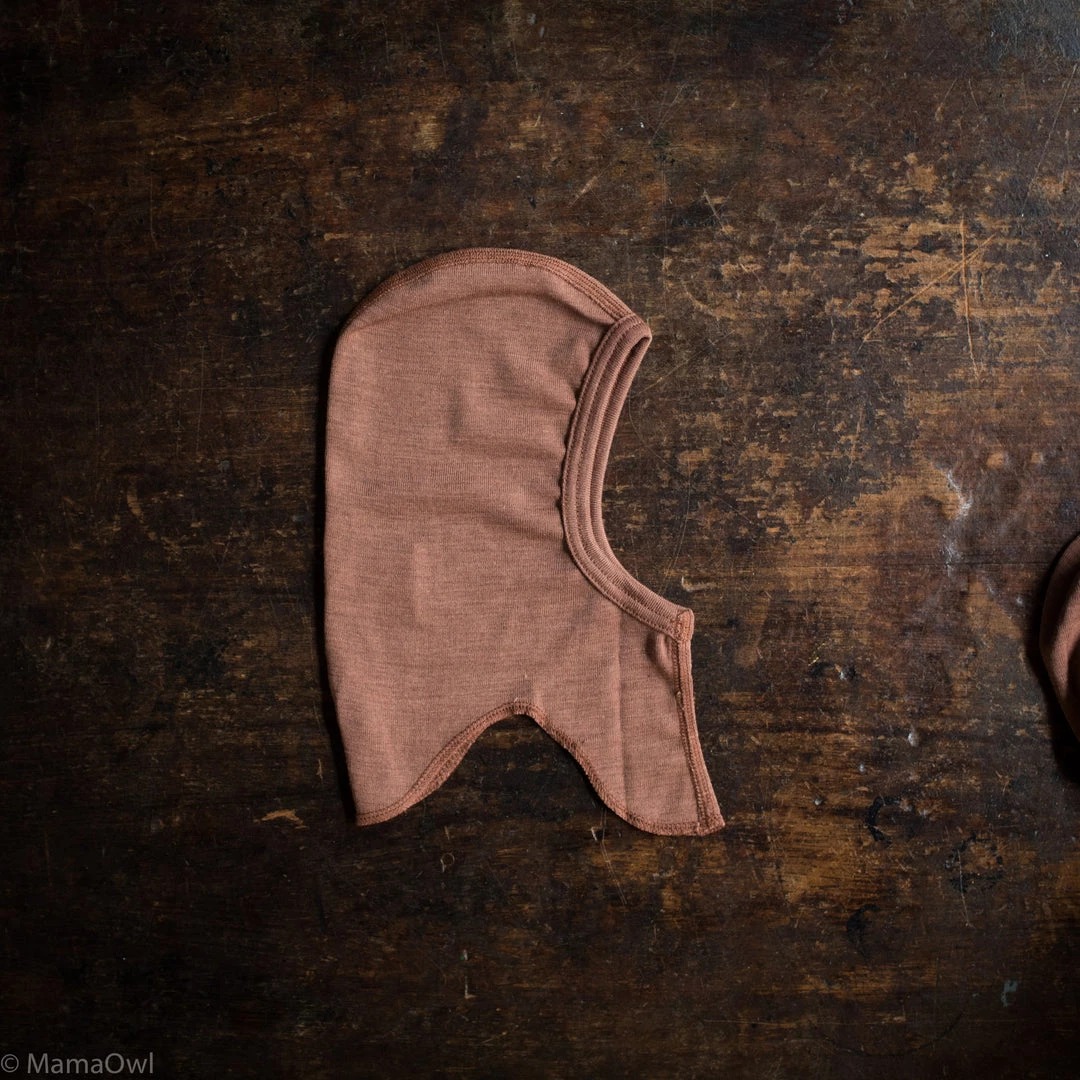 SISKIN By Engel Baby Wool Exclusive Organic Merino Wool & Silk Balaclava - Cedarwood 3 SISKIN By Engel Baby Wool Exclusive Organic Merino Wool & Silk Balaclava - Cedarwood