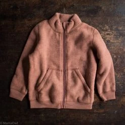 SISKIN By Engel Exclusive 100% Organic Merino Wool Fleece Zip Jacket - Russet Rose Kids Wool