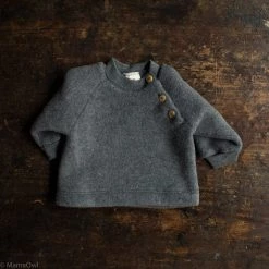 SISKIN By Engel Baby Wool Exclusive 100% Organic Merino Wool Fleece Sweater - Slate