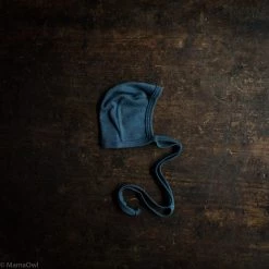 SISKIN By Engel Exclusive Organic Merino Wool & Silk Baby Bonnet - Deep Ocean