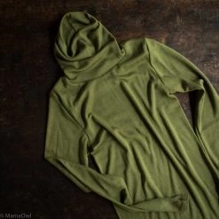 SISKIN By Engel Exclusive Women's Organic Merino Wool & Silk Rollneck Top - Moss