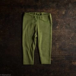 SISKIN By Engel Exclusive Organic Merino Wool & Silk Baby Leggings - Moss