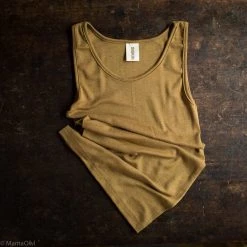 SISKIN By Engel Exclusive Women's Organic Merino Wool & Silk Sleeveless Top - Deep Ochre