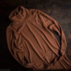 SISKIN By Engel Exclusive Women's Organic Merino Wool & Silk Rollneck Top - Deep Rust