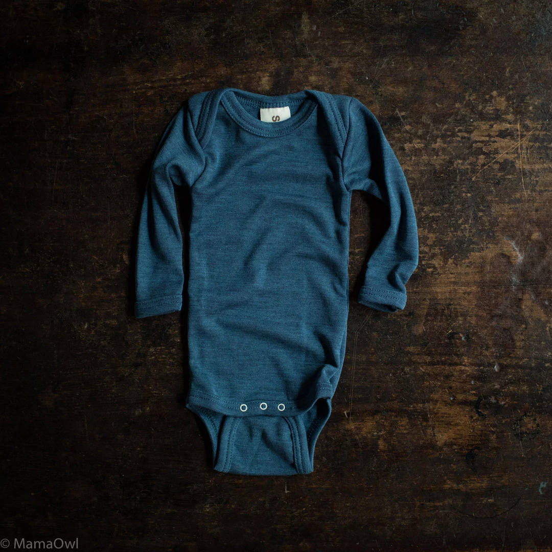 SISKIN By Engel Exclusive Organic Merino Wool & Silk Baby Body - Deep Ocean Baby Wool 3 SISKIN By Engel Exclusive Organic Merino Wool & Silk Baby Body - Deep Ocean Baby Wool